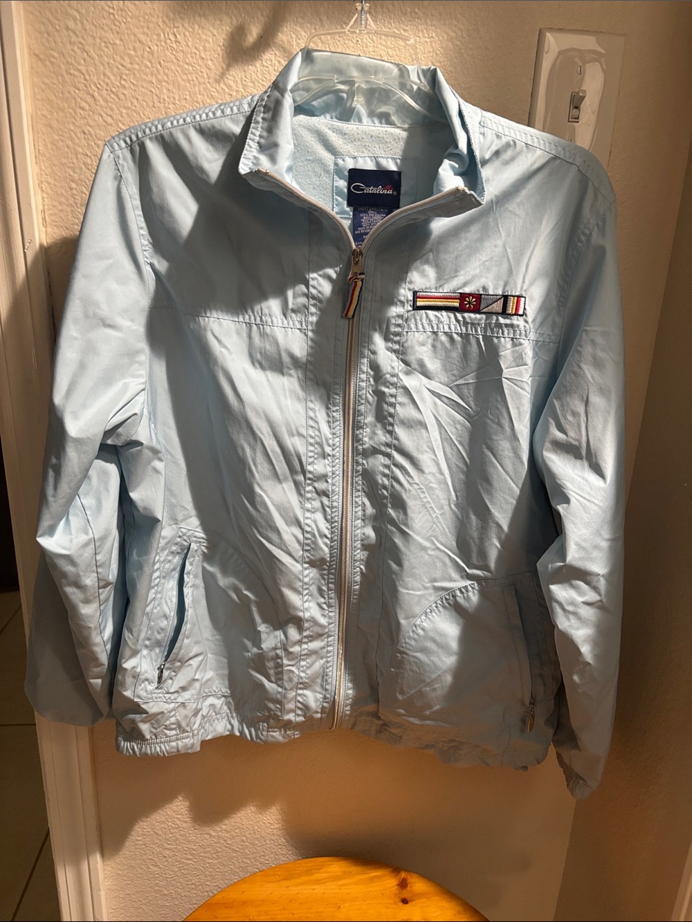 1990’s Catalina Light Blue Women's Zip Windbreaker Jacket S (28/30)